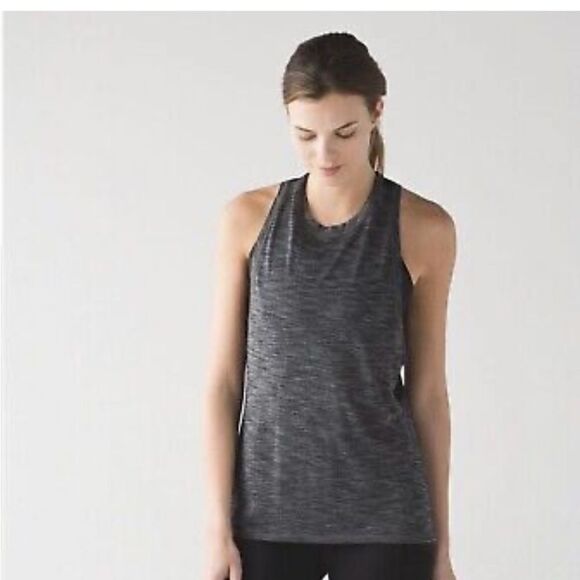 Women's LULULEMON Work The Circuit Tank Heathered Black/Black size 6 - Picture 5 of 9